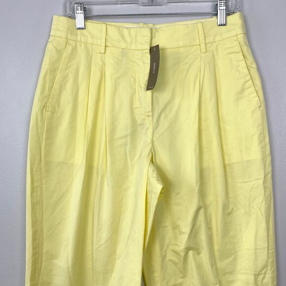 J. Crew Wide-Leg Essential Pant Cotton Poplin Fresh Lemon‎ Yellow Cotton Size 6 - Picture 3 of 12